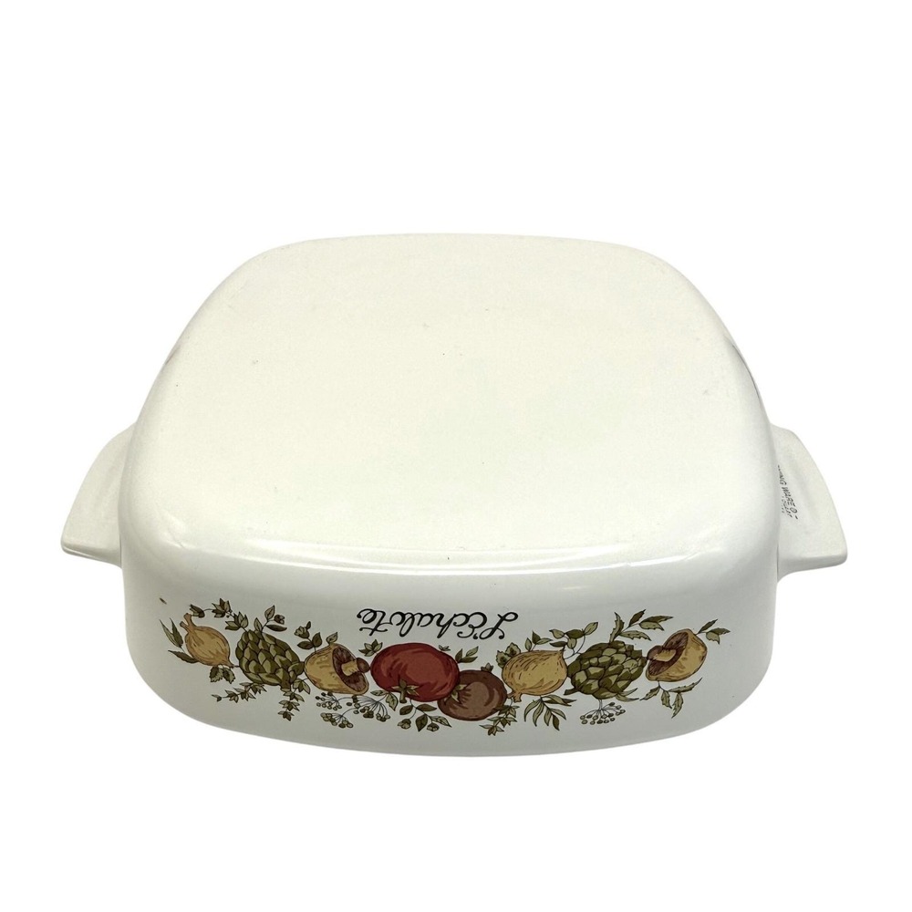 Vintage Corning Ware L'Echalote Casserole Dish‎ White Square Handles - Picture 2 of 8